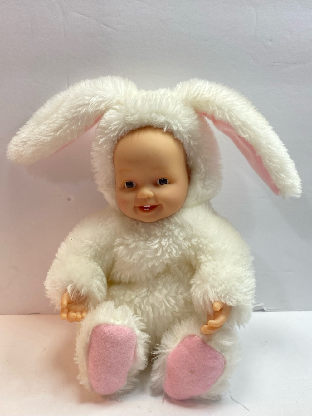Vintage 1997 Anne Geddes 12" White Bunny Plush Large Stuffed Doll Easter